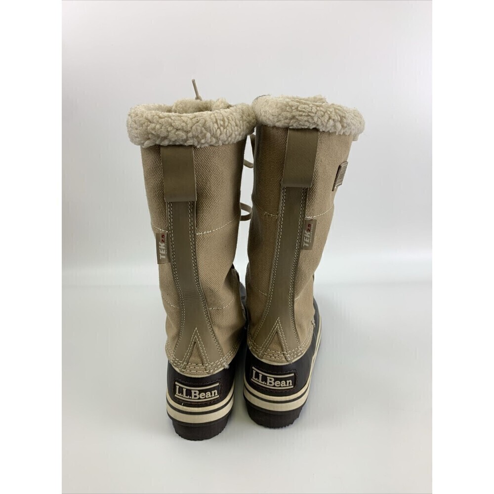 BOGO LL Bean Rangeley Insulated Pac Boots Tan Canvas Lace Up Waterproof 502965 6 - Picture 4 of 13